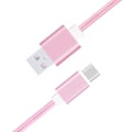 Miniatyrbild 2 av 4: Typ C-kabel för Samsung Galaxy A52 5G flätad nylon 1,3 meter snabb synk-laddning-dataöverföring - ROSA Rosa