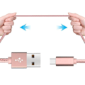 Miniatyrbild 2 av 4: USB Type C-kabel - Samsung - Galaxy S8 S8Plus S9 S9Plus S10 A3/A5(2017) Note8 Note 10 - 2M - Nylon Rosa
