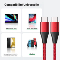 Miniatyrbild 4 av 4: Snabbladdare USB-C 25W + Nylon USB-C Kabel 1M för Samsung Galaxy A26 A23 A24 A22 A02s A03s A04s A12 A13 A14 Svart