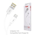 Miniatyrbild 2 av 2: För Xiaomi RedMi Note 8T: Fast Charge 5A-certifierad USB-C-kabel Vit