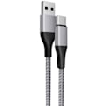 Miniatyrbild 1 av 4: Snabb USB-C-kabel för Samsung Galaxy A16 A15 A05s A25 A35 A55 S24 Ultra S24 FE S25 - 1M Grå Nylonflätad Grå