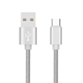 Miniatyrbild 2 av 4: Typ C flätad kabel för Lenovo Z2 Plus USB-laddare 1m vändbar nylonsynkroniseringskontakt (SILVER)