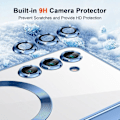 Miniatyrbild 3 av 4: Coque för Samsung Galaxy S25 Plus (S25+), med Blått Magnetiskt Cirkeln + 2 Härdade Glas - BOOLING® Klarblå