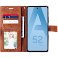 Miniatyrbild 3 av 4: Fodral för Samsung A52 4G-5G A52s 5G - Brunt syntetiskt läder + 2 härdat glasögon mot repor
