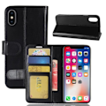 Miniatyrbild 1 av 4: Coque - Premium - iPhone X / XS - PU Läder - Stötsäker - Ställfunktion - Svart Svart