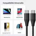 Miniatyrbild 4 av 4: 25W PD-laddare + 1M nylon USB-C till USB-C-kabel för Xiaomi Redmi 11A 10A 10C 9 9A 9C 9T - Svart