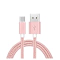 Miniatyrbild 1 av 3: USB-C-kabel för OnePlus 8 -OnePlus 8 Pro-OnePlus 8T -OnePlus Nord N10 5G - Rosa nylon 1 meter - Yuan Yuan
