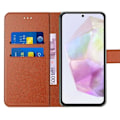 Miniatyrbild 3 av 4: Skyddsskal - Samsung - Galaxy A35 5G - Syntetiskt läder - Brun - Stöttålig kastanj