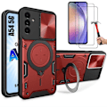 Miniatyrbild 1 av 4: 2 härdade glasögon + fodral för Samsung Galaxy A54 5G Röd Anti-Scratch Förstärkt kameraskydd Fästring