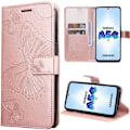 Miniatyrbild 1 av 4: Skyddsskal - Samsung - Galaxy A54 5G - Syntetiskt läder - Fjärilmönster - Elegant Rosa