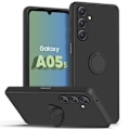 Miniatyrbild 1 av 4: Fodral för Samsung Galaxy A05s (ej för A05), svart färgskydd med ringstöd