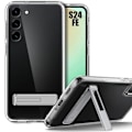 Miniatyrbild 1 av 4: TPU-fodral för Samsung Galaxy S24 FE (ej för S24) - Transparent stötsäkert skydd med silverstöd Transparent