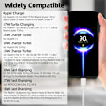 Miniatyrbild 4 av 4: 2 USB-C-kablar 6A snabbladdning för Xiaomi Redmi Note 11-11S Note 11 Pro-Note 11 Pro+ - 1M Vit