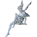 Miniatyrbillede 1 af 5: Havefigurer Siddende Elvere 22cm Engel Statue Havefigurer Fe Statue Have Dekoration