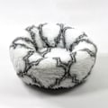 Miniatyrbild 3 av 10: Queta Kattsäng, Vacker Djursäng, Liten Hundbädd Husdjursbädd Plysch Mjuk Rund Kattsäng (50cm) plaid grey Diameter 50 cm