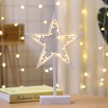 Miniatyrbillede 2 af 3: 20 LED Dekorativ Lysestjerne Varmt Hvid Ramme Hvid Batteri Højde 29 cm Dekorativ Stjerne Julepynt Julestjerne med Fod IP20 Jul