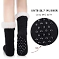 Miniatyrbilde 3 av 8: Herre Fuzzy Slipper Sokker Vinter Koselig Fluffy Hytte Varm Myk Fleece Fôr Tykk Komfortabel Strikket Sklisikker Jul Hjemmesokker vinrött
