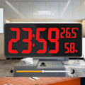 Miniatyrbild 6 av 7: Stor digital väggklocka med digital display röd