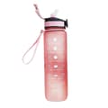Water bottle with straw and time marker, portable reusable
