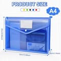 Miniatyrbild 2 av 5: A4 Plastic Folders, 5-pack Transparent Pocket Folders, Plastic Pockets with Snap Closure, School - Multicolor/Horizontal Section