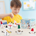 Miniatyrbild 2 av 9: 12 st Snögubbe DIY-set Snögubbe-kit Snögubbe-pyssel för barn, Modellera Snögubbe DIY-kit, Julpyssel Julgåvor