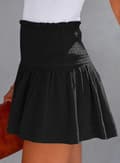 Miniatyrbillede 4 af 5: Dameshorts Bomuld Høj Elastisk Talje Plisserede Flæse Søde Shorts Strand Flydende Hverdagsshorts S-xl Sort Black Medium