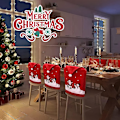 Miniatyrbild 7 av 7: 6 stycken julstolsöverdrag, julmiddagsstolsöverdrag, tomteluvor stolsöverdrag Xams stolskydd