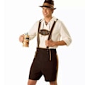 Pikkukuva 4 / 5: Miesten Oktoberfest-asu Saksalainen Baijerilainen Lederhosen Olut Oktoberfest Naamiaisasu
