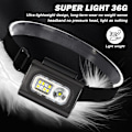 Miniatyrbillede 5 af 7: Pandelampe, 2 LED pandelampe, genopladelig pandelampe, ultra-kraftig LED pandelampe med 2 reflekterende stropper til natløb, vandreture og camping