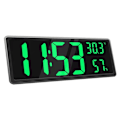 Miniatyrbild 1 av 7: Stor digital väggklocka med digital display grön