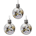 Miniatyrbilde 1 av 5: 3 stk / sett Led julekuler Lysende økning atmosfære Rund form Høy lysstyrke Hengende dekorere Faux Fjær Transparent juletre Decora C 8 cm