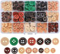 Assorted 225 Wooden Buttons Handmade DIY Shirt Buttons 13mm15mm Multi-size