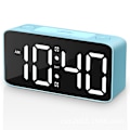 Miniatyrbild 1 av 9: Superhögt Alarmklocka för Tunga Sov-personer Vuxna, Digital Klocka med 7 Färgade Nattlampor, Justerbar Volym, Dimmer, USB-laddare ljusblå