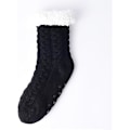 Miniatyrbilde 7 av 8: Herre Fuzzy Slipper Sokker Vinter Koselig Fluffy Cabin Varme Myke Fleece Fôr Tykke Komfortable Strikket Sklisikre Jule Hjemmesokker ljusgrå
