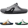 Miniatyrbild 1 av 7: Herr Slip-on Sneakers med rygglös design, Slip-on Sneakers med rygglös design, Andningsbara Mesh Tofflor Komfort Casual Mule Sneakers Gray 42.0