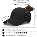 Miniatyrbilde 7 av 8: Baseballcaps for kvinner - Solhatt med hestehale, hurtigtørkende løpehatt, golfcaps for kvinner, justerbare trucker-caps med kryss for kvinner White