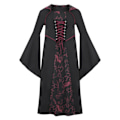 Miniatyrbillede 4 af 5: Pigekostume til Halloween - Vampyr Kostume til Piger Wine red 110cm