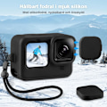 Pikkukuva 3 / 7: Silikonikotelo ja näytönsuojasarja GoPro Hero 12/11/10/9 mustalle, sisältää silikonikotelon, 6 karkaistua lasista näytönsuojaa ja 2 linssinsuojaa