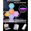Miniatyrbillede 5 af 5: Hexagon Lys Med Fjernbetjening, Smart DIY Hexagon Væglamper, Dobbelt Kontrol Hexagonale LED Lys Vægpaneler Med USB-strøm