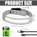 Pikkukuva 2 / 7: LED-ranneke USB, 4 kpl COB-valo ranneke LED heijastava juoksuvyö valo nauha lasten valo heijastava vyö valo turvavalo