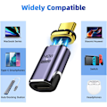 Miniatyrbild 7 av 7: 2 st USB C magnetiska adaptrar, PD 140W, 40GBP dataöverföring, magnetisk USB-C-adapter, typ C magnetisk kontakt för bärbar telefon HDTV