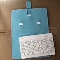 Miniatyrbillede 2 af 10: Bærbar Integreret Mobiltelefon Universal Thai Sprog Bluetooth Beskyttende Læderdækning Tastatur Sky blue