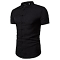 Pikkukuva 1 / 2: Miesten itämainen nappipaita, retro, slim fit, pystykaulus, lyhythihainen paita M