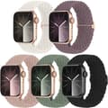 5-pack flätade solo loop-armband kompatibla med Apple Watch (38mm, 40mm, 41mm) 5-pack 38/40/41mm