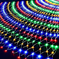 Miniatyrbilde 1 av 3: Wabjtam Utendørs Julelys, 96 LED-lys 18 meter x 18 meter Nettlys, Plugg Inn 8 Blinkende Moduser Meshlinelys, Vanntett For Juletre Busker Hage Terrasse