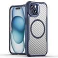 Skal för iPhone 15 Kompatibelt med MagSafe Kolfibertextur TPU+PC Telefonskydd