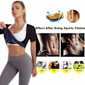 Miniatyrbilde 4 av 4: Saunadrakt for kvinner Svetteskjorte Pustende midje Trener Vest Gym Trening Vest Svettedrakter Body Shaper Glidelås for kvinner