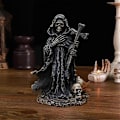 Miniatyrbillede 5 af 5: Skeletfigur Ond Grim Reaper til Halloween Hjemmekontor Indretning Harpiks Statue Skulptur Ornament