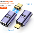 Miniatyrbild 3 av 7: 2 st USB C magnetiska adaptrar, PD 140W, 40GBP dataöverföring, magnetisk USB-C-adapter, typ C magnetisk kontakt för bärbar telefon HDTV