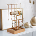 Miniatyrbilde 3 av 5: T-formet smykkeskrin ringoppbevaringsskap displaystativ Gold